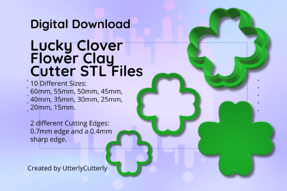 Discover 4-Leaf Clover Clay Cutters in STL
