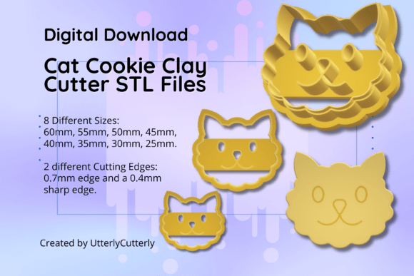 Discover the Versatility of Clay Cutter STL File Cat Cookie- Animal