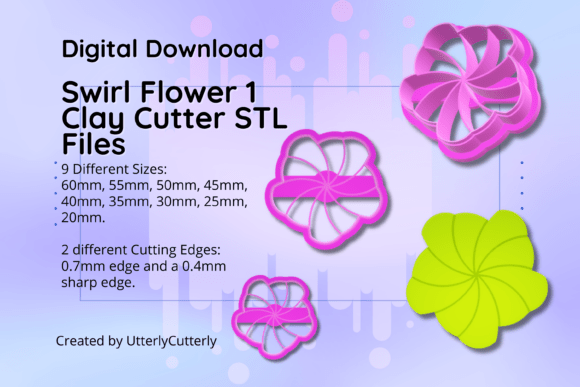 Discover the Versatility of Clay Cutter STL File Swirl Flower- Elega