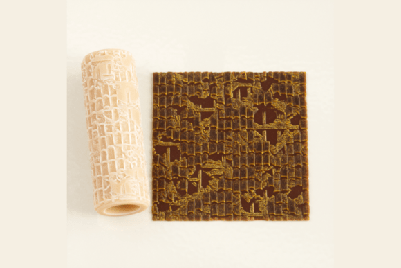Elevate Your Craft with a Burnt Charred Roof Tiles Texture Roller
