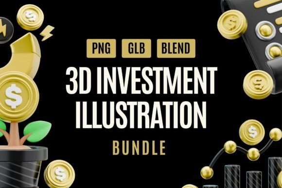 Elevate Your Financial Visuals with the Gold Finance 3D Icon Set