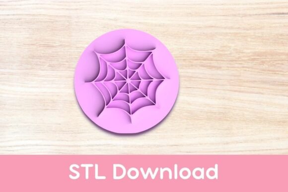 Intricate Cobweb Stamp Cookie Stamp STL for Halloween Treats