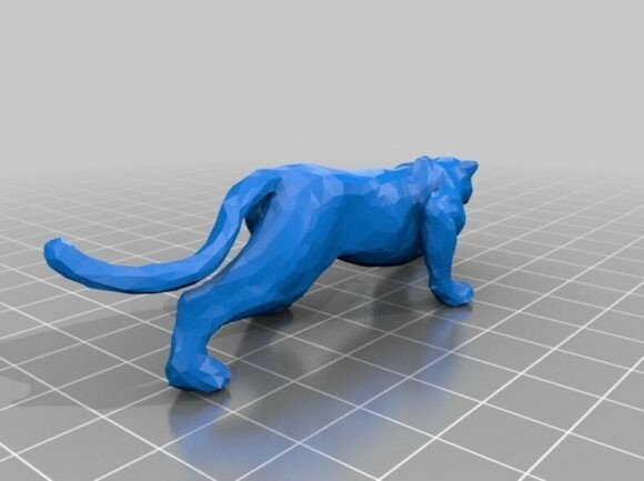 Leopard and 🐆 Leopard on the Prowl – Low Poly Elegance