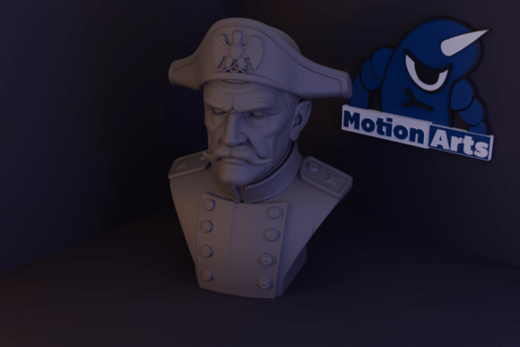 The Military Bust: A Commanding Presence for Your 3D Projects