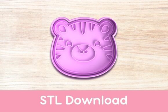 Tiger Face Cookie Cutter and Stamp STL