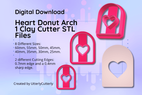 Unlock Your Creativity with the Clay Cutter STL File Heart Arch- Earring