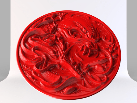 Unveiling the Serpent Skull Relief: A Mythical Creature for Modern Creations